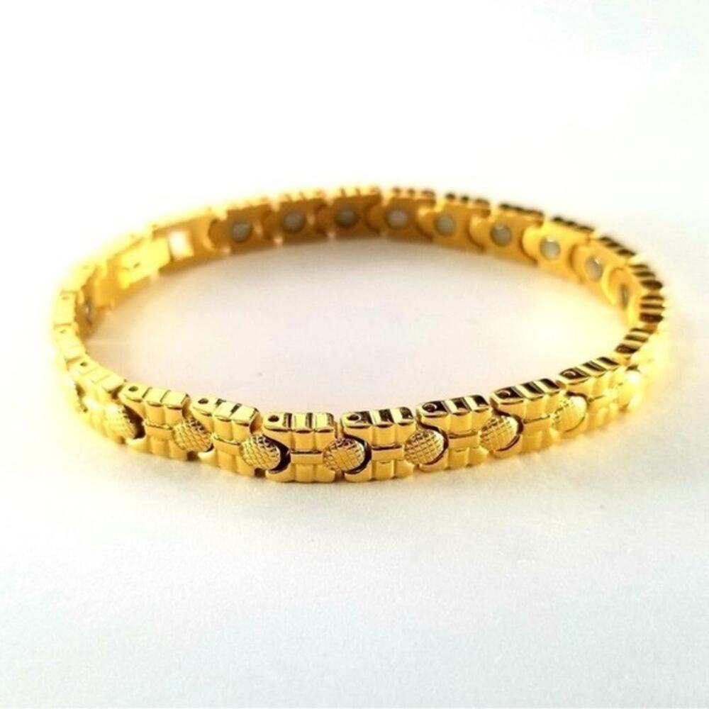 Men’s gold  316L stainless steel magnetic bracelet‎ 8 inches